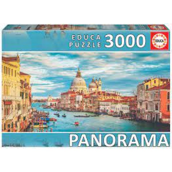 Włochy, Widok na Wielki Kanał w Wenecji, 3000el. (Panorama)  - Sklep Art Puzzle