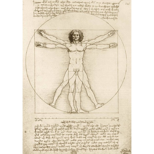 Człowiek Witruwiański, Leonardo da Vinci , 1490 (1000el.) - Sklep Art Puzzle