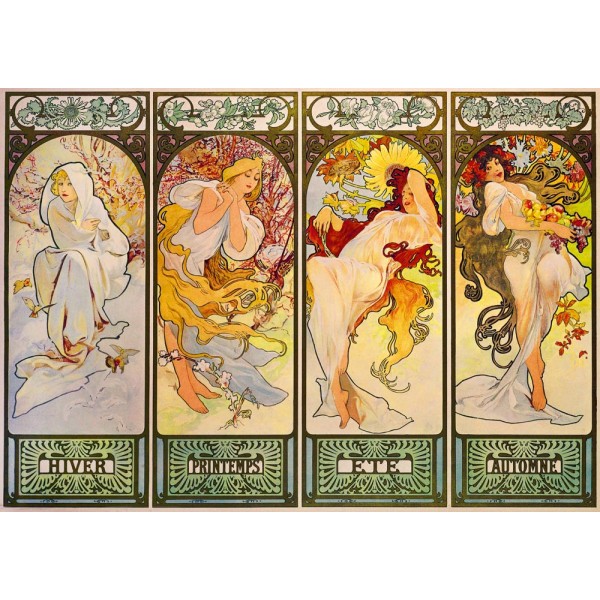 Cztery sezony, Alfons Mucha, 1900 (1000el.) - Sklep Art Puzzle