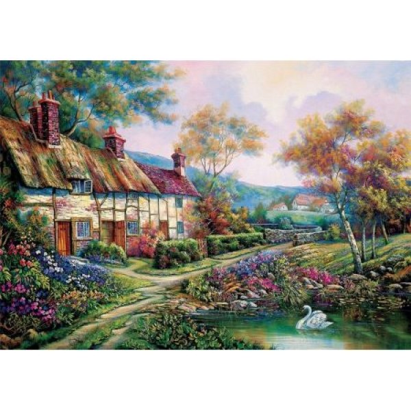 Piękna chatka nad stawem (1500el.) - Sklep Art Puzzle
