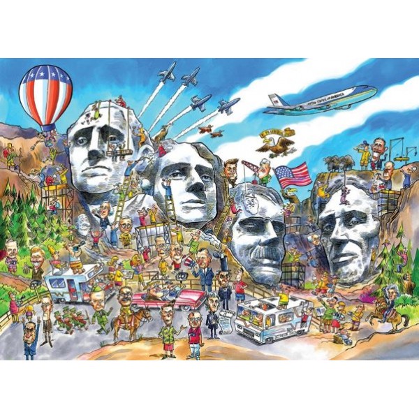 Doodle Town, USA-Góra Rushmore, 1000el.( Puzzle+plakat) - Sklep Art Puzzle