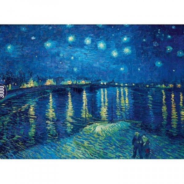 Gwiaździsta noc nad Ronem, Vincent van Gogh,1888, 3000el.(Lekko uszkodzone pudełko) - Sklep Art Puzzle