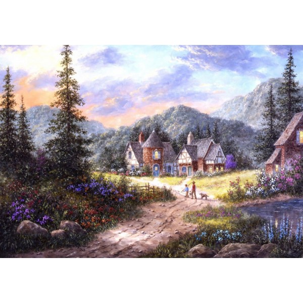 Dom pośród wzgórz, Dennis Lewan (1500el.) - Sklep Art Puzzle
